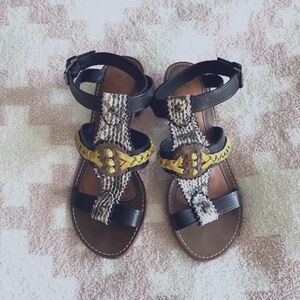 Leifsdottir Black and Yellow Sandals